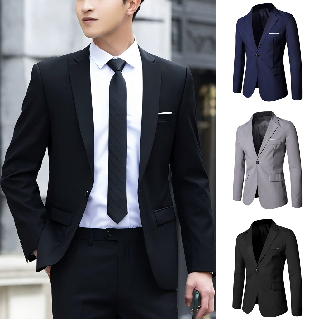 Men's Slim Fit Blazer - Formal Business/Wedding Tuxedo, Premium Suit Jacket for All Occasions