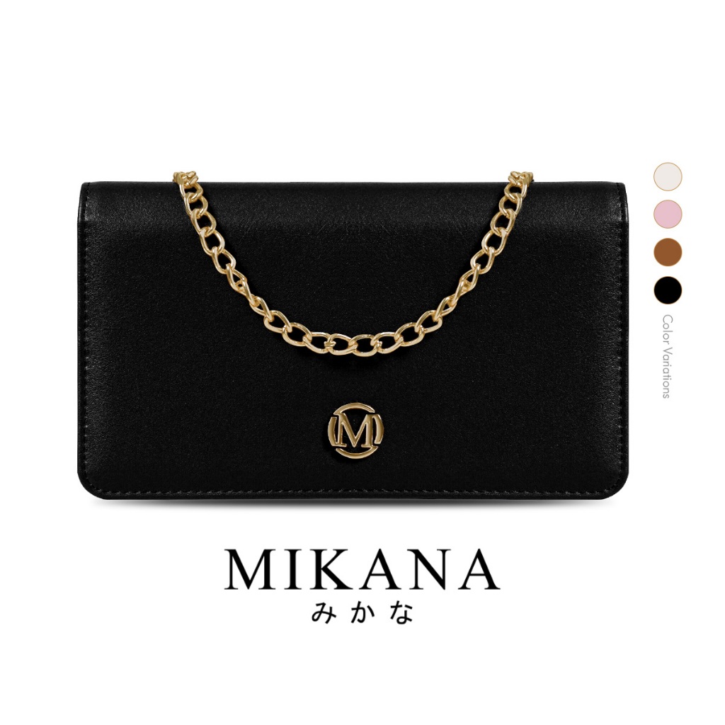 Mikana Kikue Chain Sling Long Wallet for Women with phone card holder pouch clutch bag gift for her