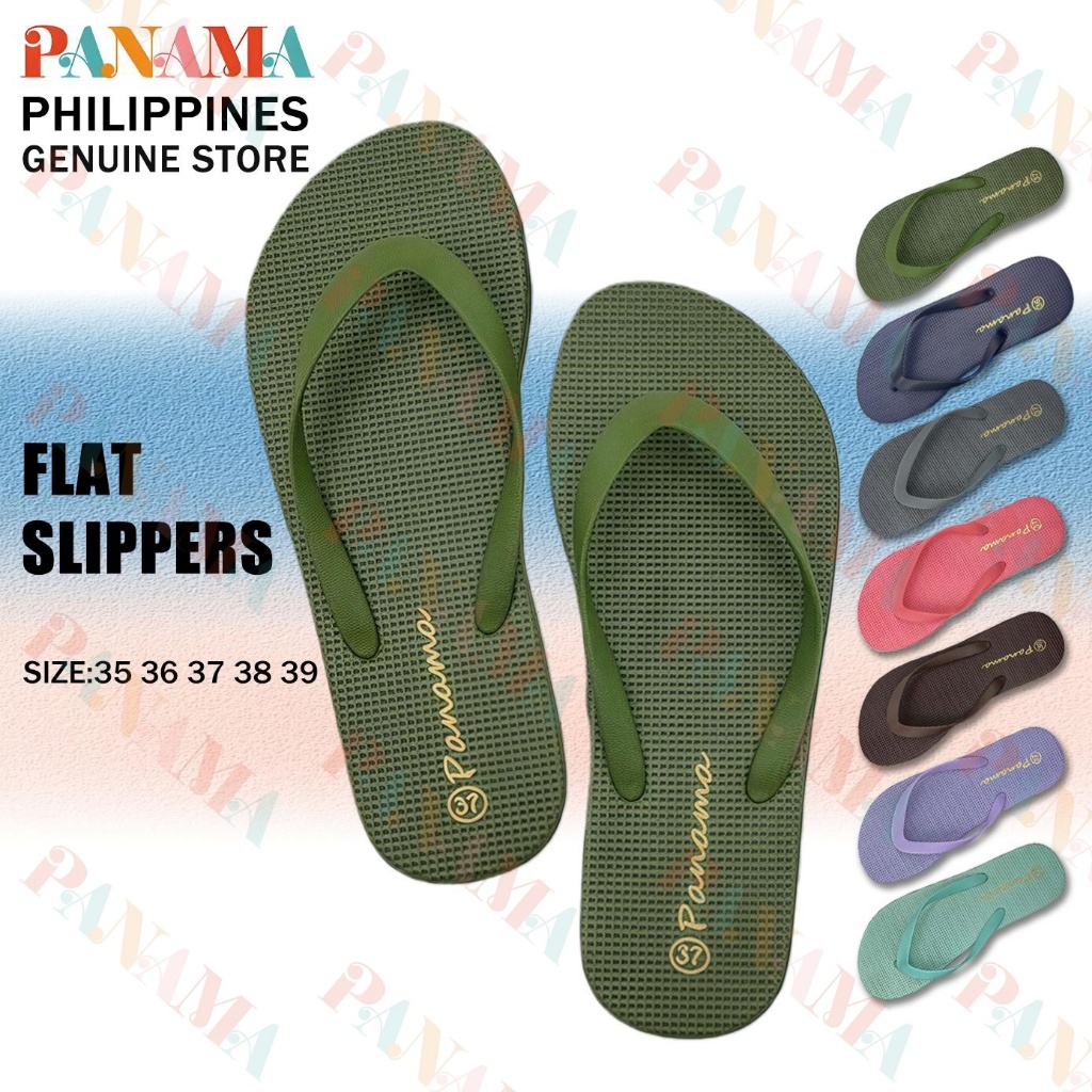PANAMA Bathroom Shower Slippers indoor non- slip solid color Rubber Footwear Flip Flops Size 35-40