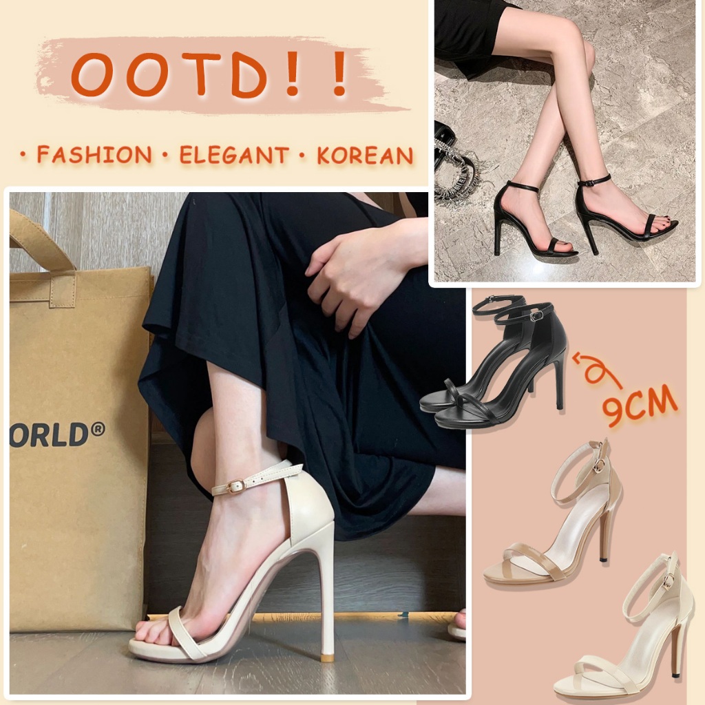 Sandals for Women Korean High Heels Fashion 9cm