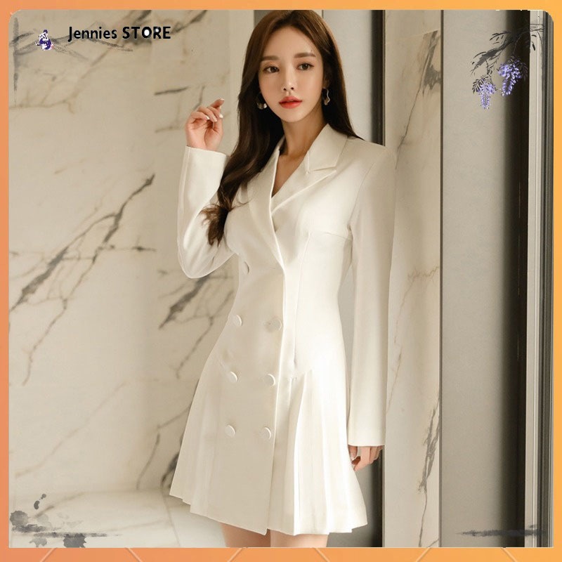 Autumn Winter Elegant Goddess Outfit Sexy Waist Closing Slim Fit Bodycon Suit Dress For Women