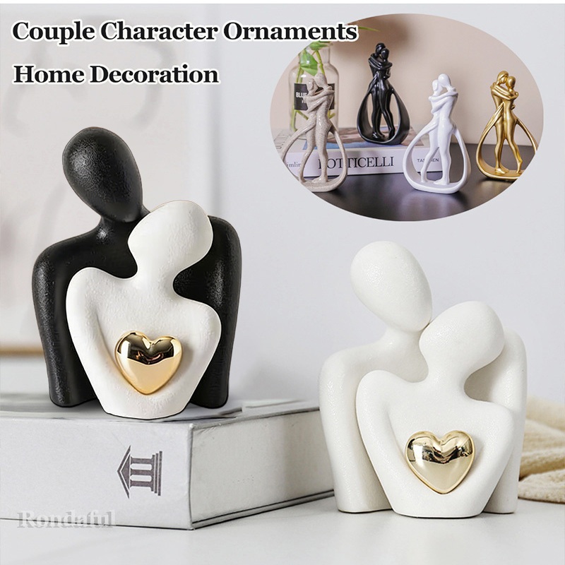 Abstract Couple Hugging Statue Modern Art Embracing Ceramic Lover Figurine Home Christmas Decor Gift