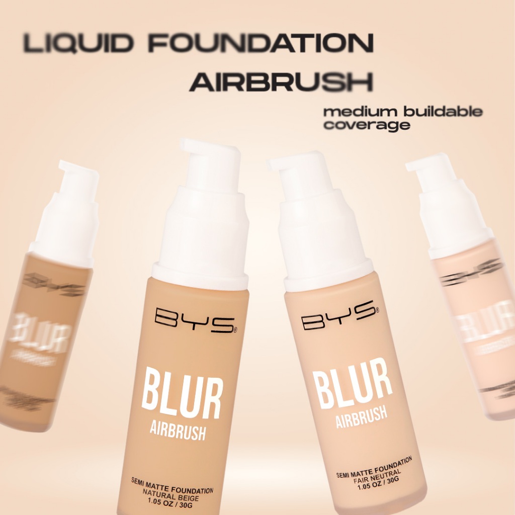 BYS Blur Airbrush Liquid Foundation - Hydrating Formula with Hyaluronic Acid & Botanical Extracts