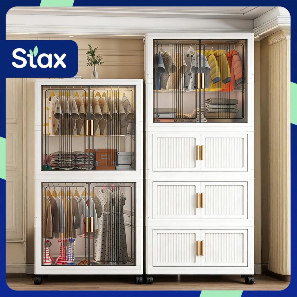 Staxhomedeco 55-95cm Cabinet Organizer For Clothes Foldable Storage Cabinet Wardrobe Durabox Megabox