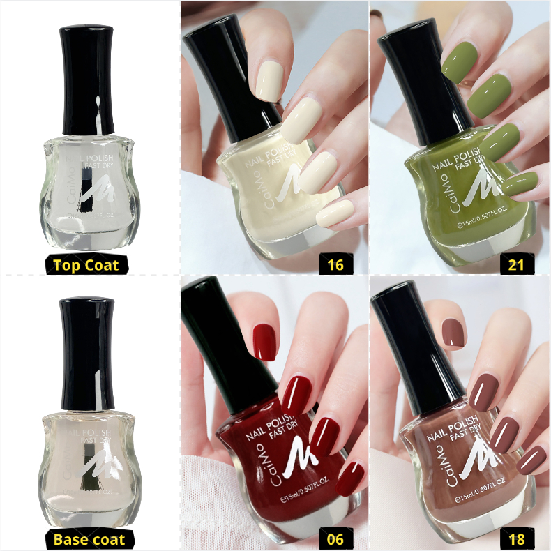 【6 PCS】Shiny Nail Polish Set Quick Drying Lasting No-Bake Non Peelable Nail Polish