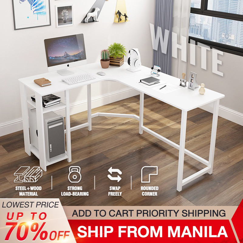 BAIERDI L-shaped desk computer desk 140CM corner desk home desk simple writing desk