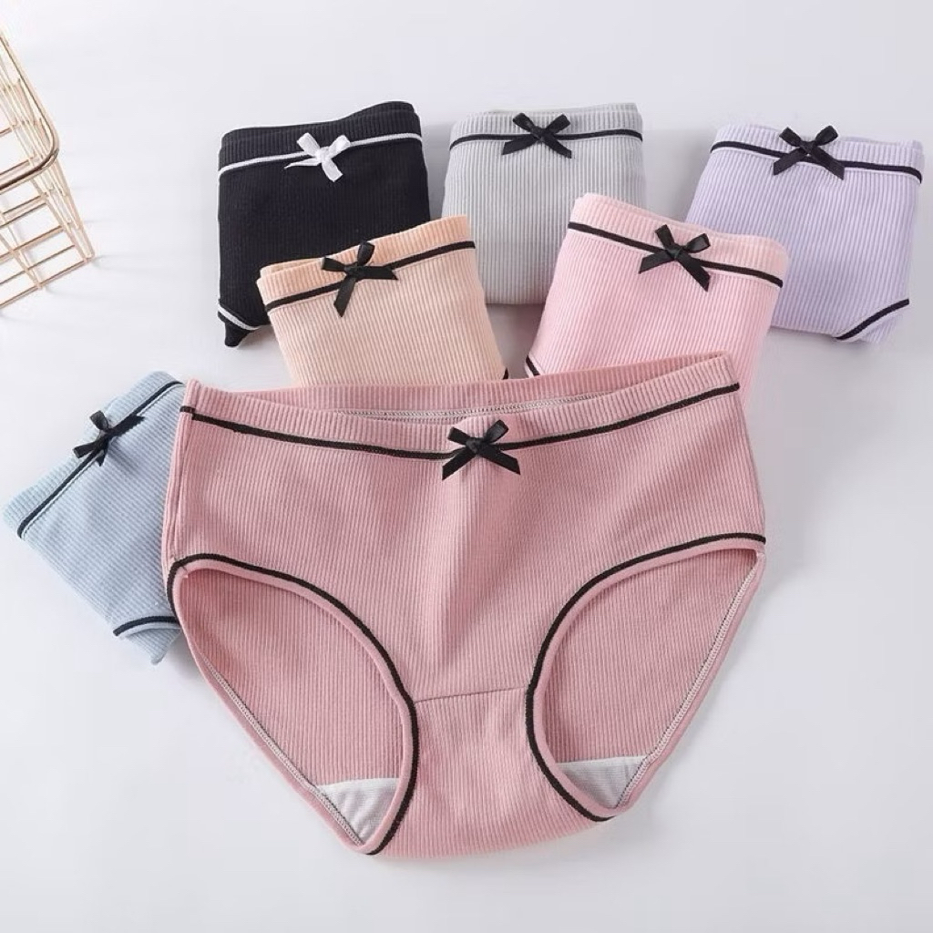 6-12 PCS Women's Seamless korea Panty cotton ladies' from women Bows UNDERWEAR ADULT GOOD QUALITY