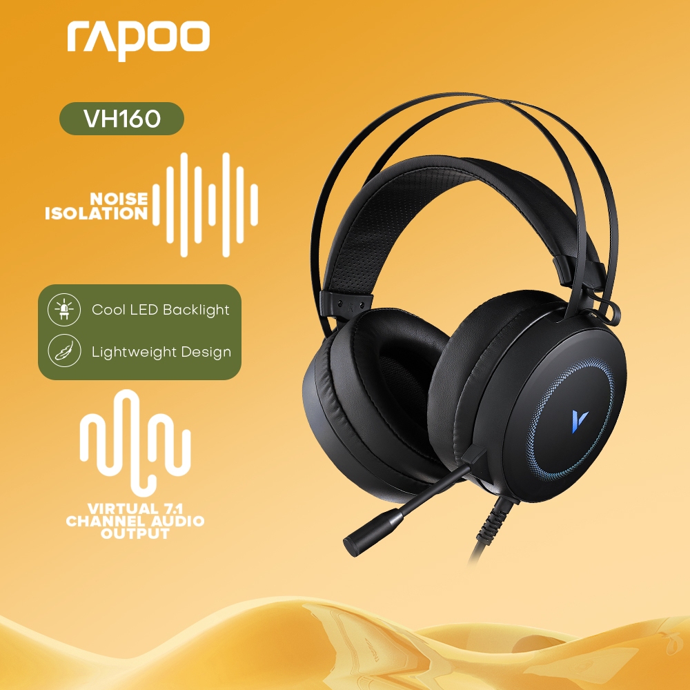 Rapoo VH160 USB 7.1 Virtual Surround Channel Gaming Headset with Microphone Noise Cancellation