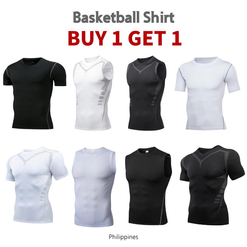 Men Compression Shirt Buy 1 Get 1 Quick Dry Breathable Stretch for Gym Basketball