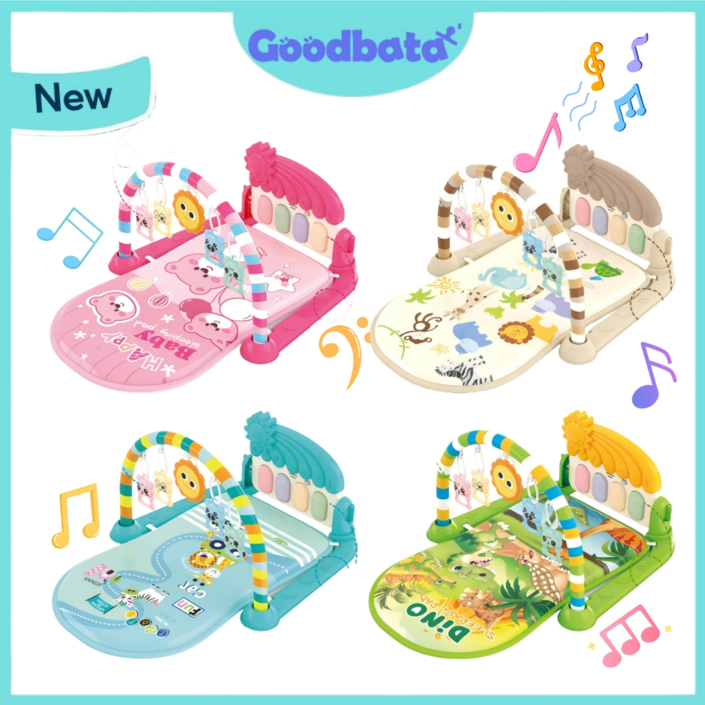 Baby Activity Mat with Hanging Toys and Sound Baby Music Piano Keyboard Play Rack Toddler Toys