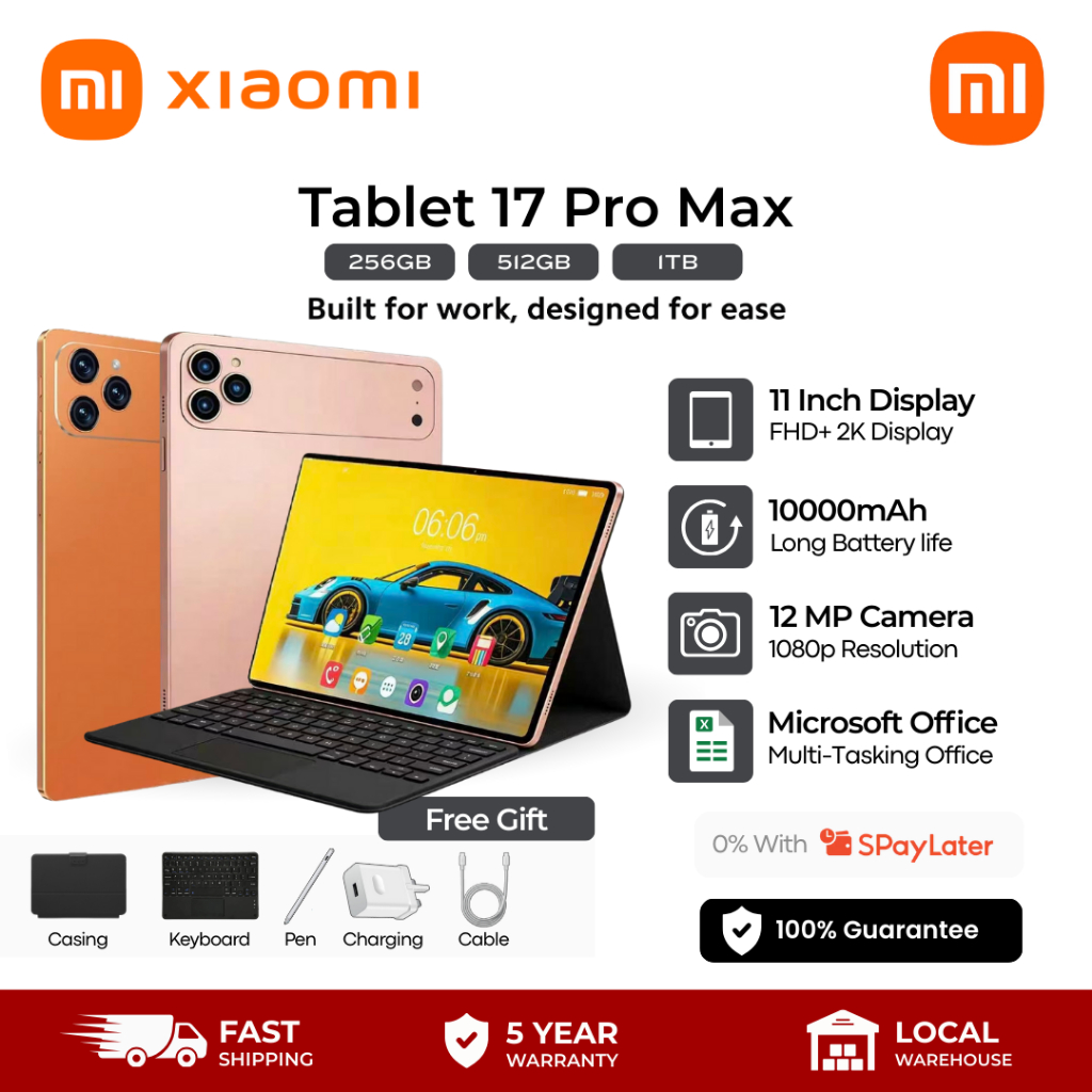 Xiaomi Redmi 17 Pro Max Android Tablet 11” | High Performance 16GB RAM 1TB ROM | Supports SIM Card D
