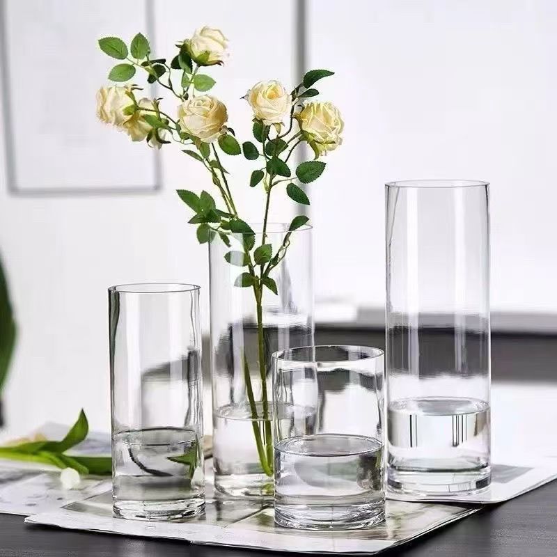 Clear Cylinder Acrylic Vase Shatterproof for Flower Arrangements Home Decor Wedding