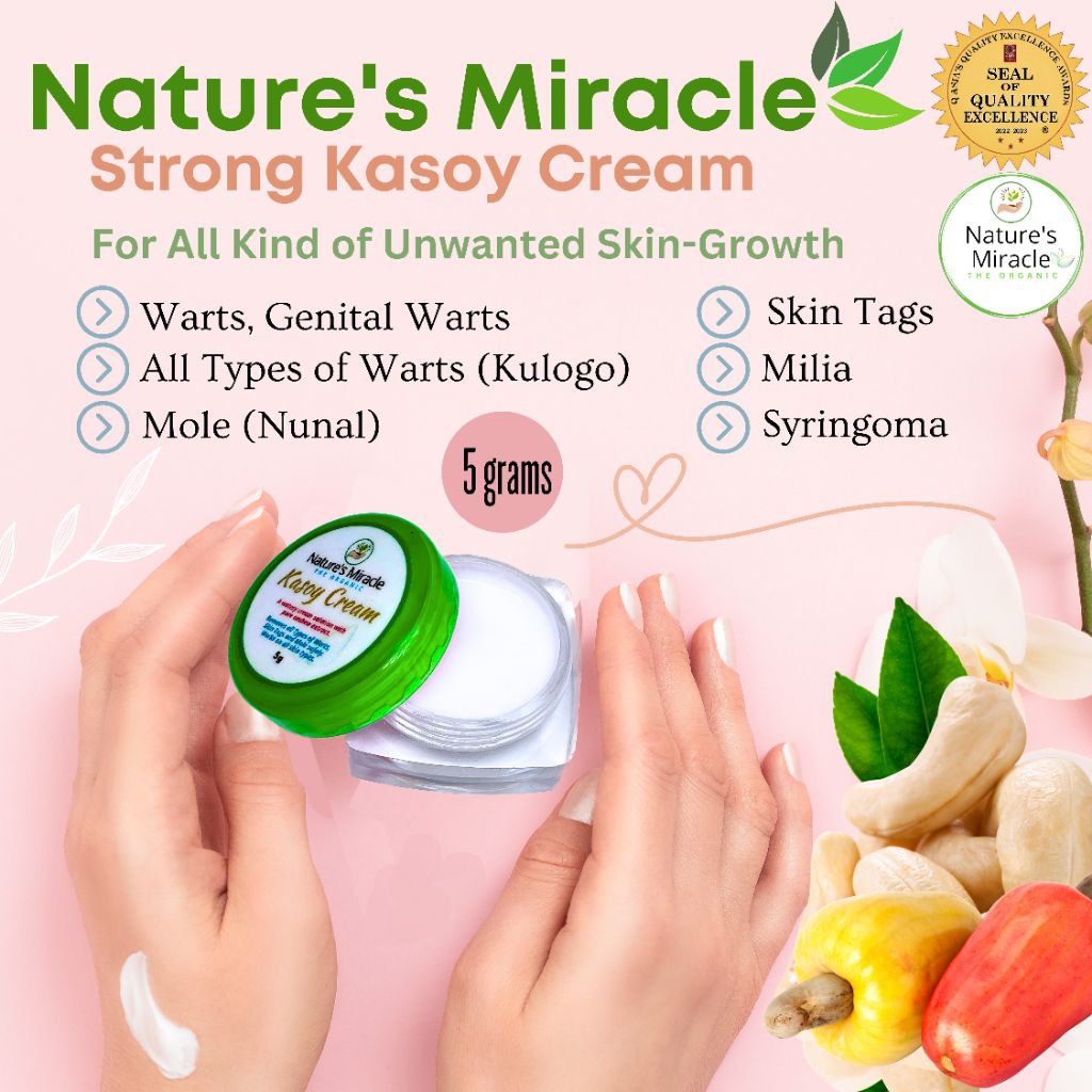 Strong Kasoy Cream Original mole millia syringoma cream wart remover original by Nature's Miracle