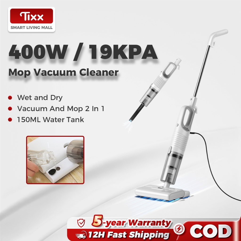 Tixx 2IN1 Mop Vacuum Cleaner Detachable 200ml Water Tank Auto Spray Mop Map Floor Cleaning for Home