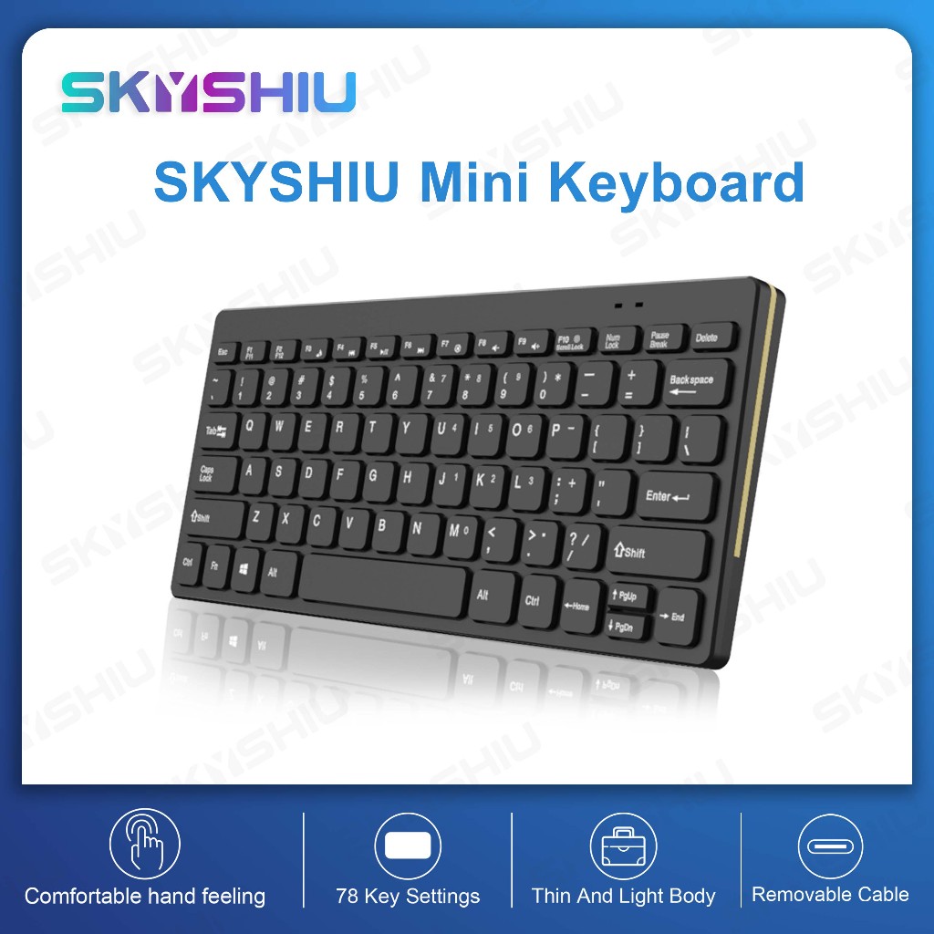 SKYSHIU Mini Keyboard S1 - Lightweight, Quiet, Portable, Compatible with Computers and Mobile Phones