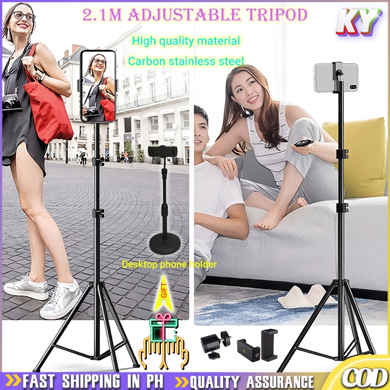 Adjustable Tripod Stand for Ring Light – Universal Portable Folding Camera & Phone Mount (160cm/210c