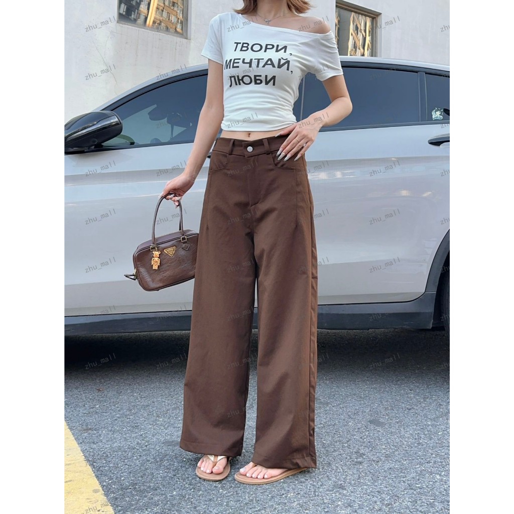 Korean High Waist Wide Leg Pants Loose Casual Trousers For Women Multi‑color S‑4XL