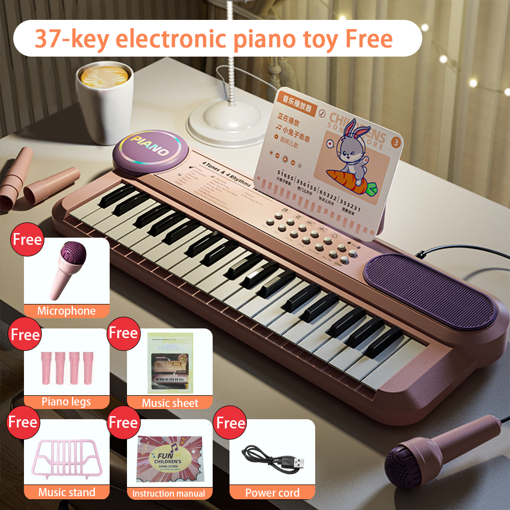 37 Keys Piano Keyboard Electric Piano Keyboard With Stand & Microphone For Kids Musical Toys