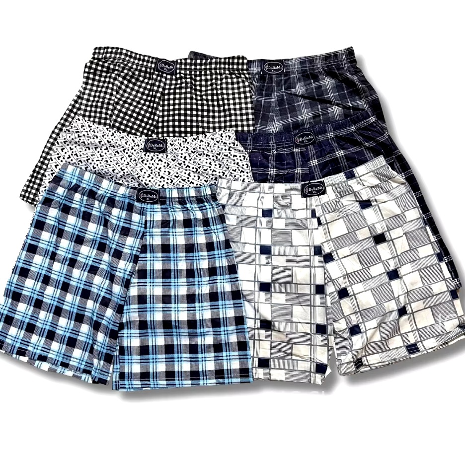 COD 6/12PC men's boxer briefs, comfortable to wear and affordable. Mixed colors set, plaid style