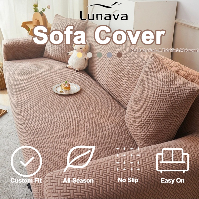 LUNAVA Grain Sofa Cover Stretchable Full Package Four Seasons Universal Free Pillow cover