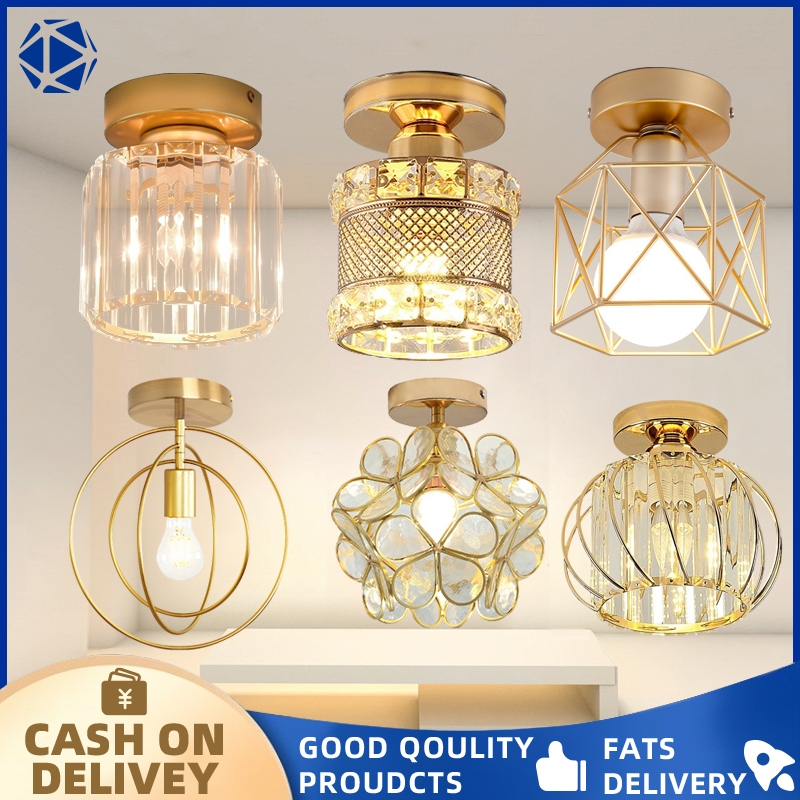 【ca11lamp】ceiling light modern chandelier Golden crystal lamp for corridor bedroom lighting