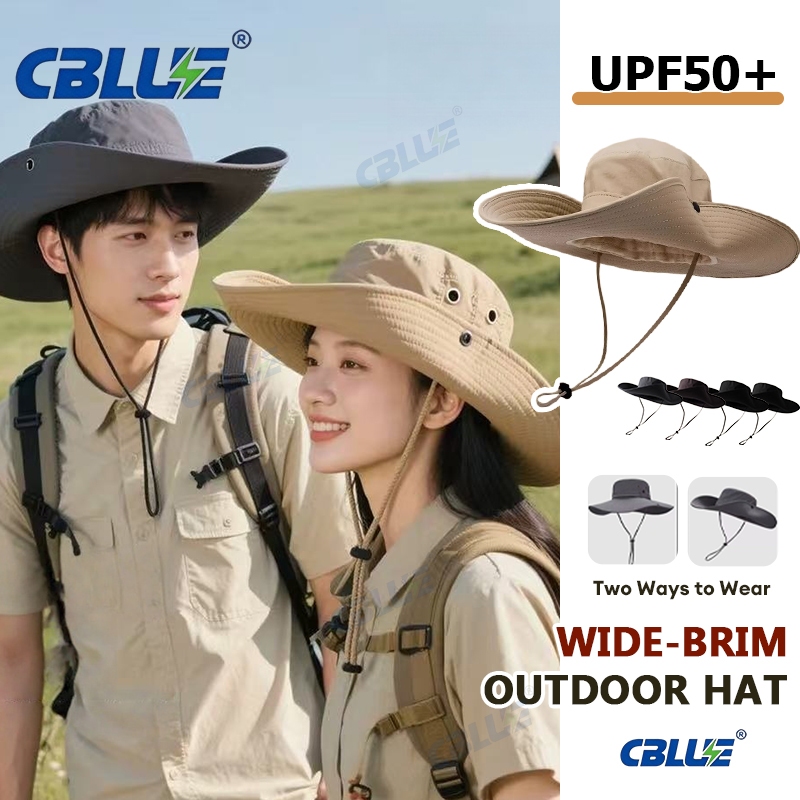 CBLUE fisherman hat for men/women summer hat with windproof rope sun protection bucket hiking hat