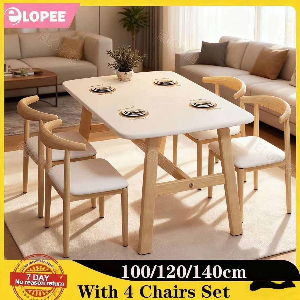 120/140cm Dining Table Solid Wood Table Home Stable Table For Kitchen Restaurant Table And Chair Set
