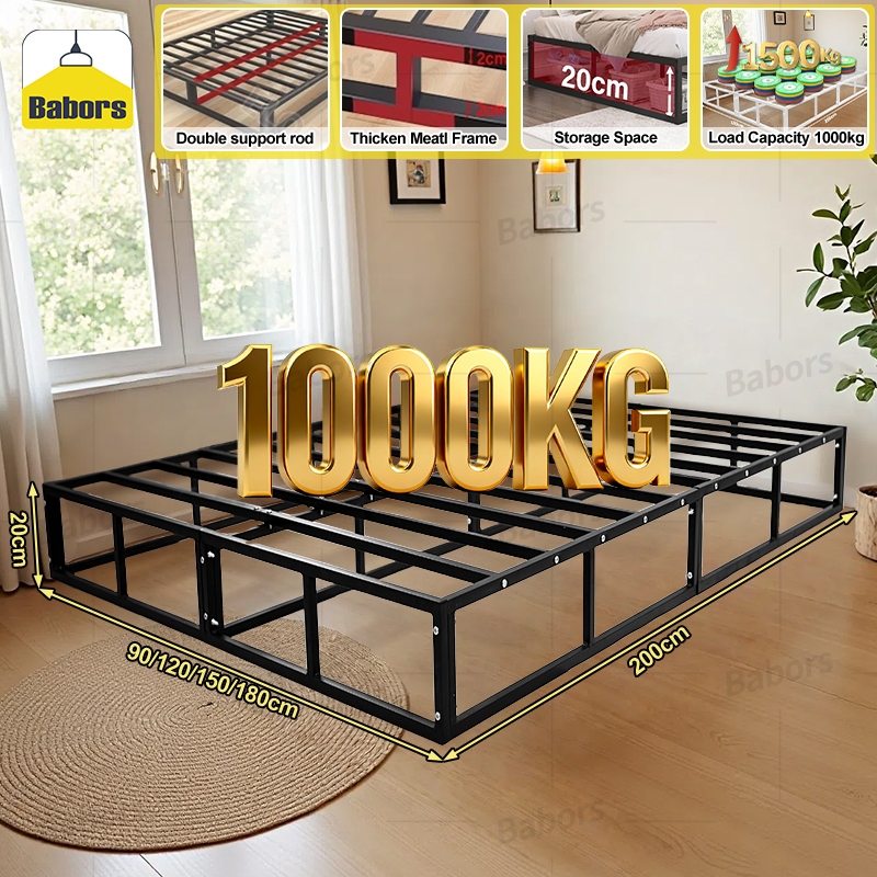Royal Minimalist Iron Bed Frame Premium High Load Bearing Single\Double Bed Sturdy
