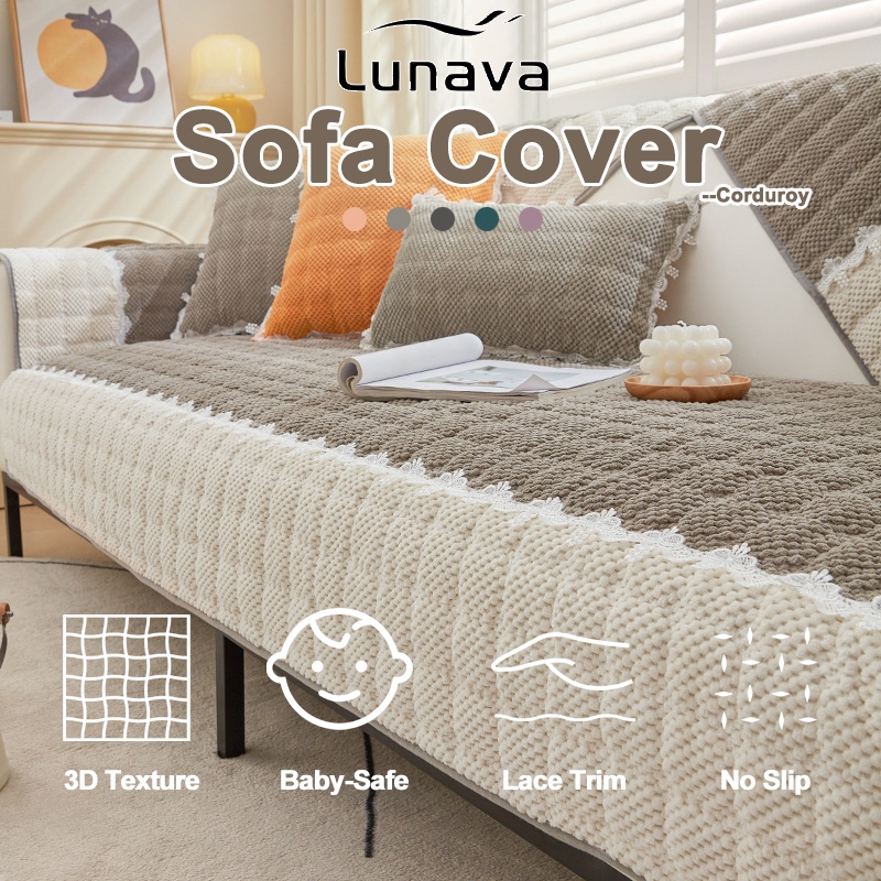 LUNAVA Sofa Cover Fully Wrapped Sofa Blanket Sofa Cover Fabric Anti Slip Dirt Proof
