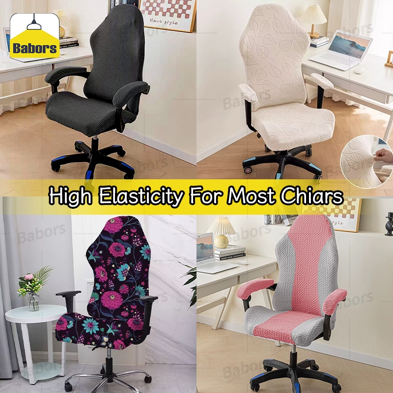 Gaming Chair Cover Removable Solid Color Seat Cover Elastic Armchair Seat Cover for Home Office