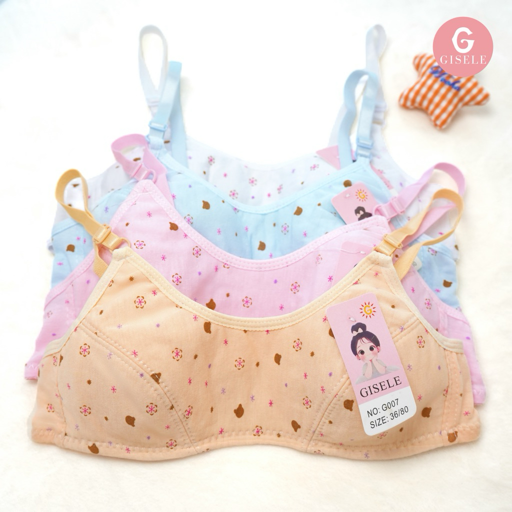 3pcs. Baby Bra Cotton Comfortable Adjustable Student Bra Non-Wired Kids Bra Begginer's Bra