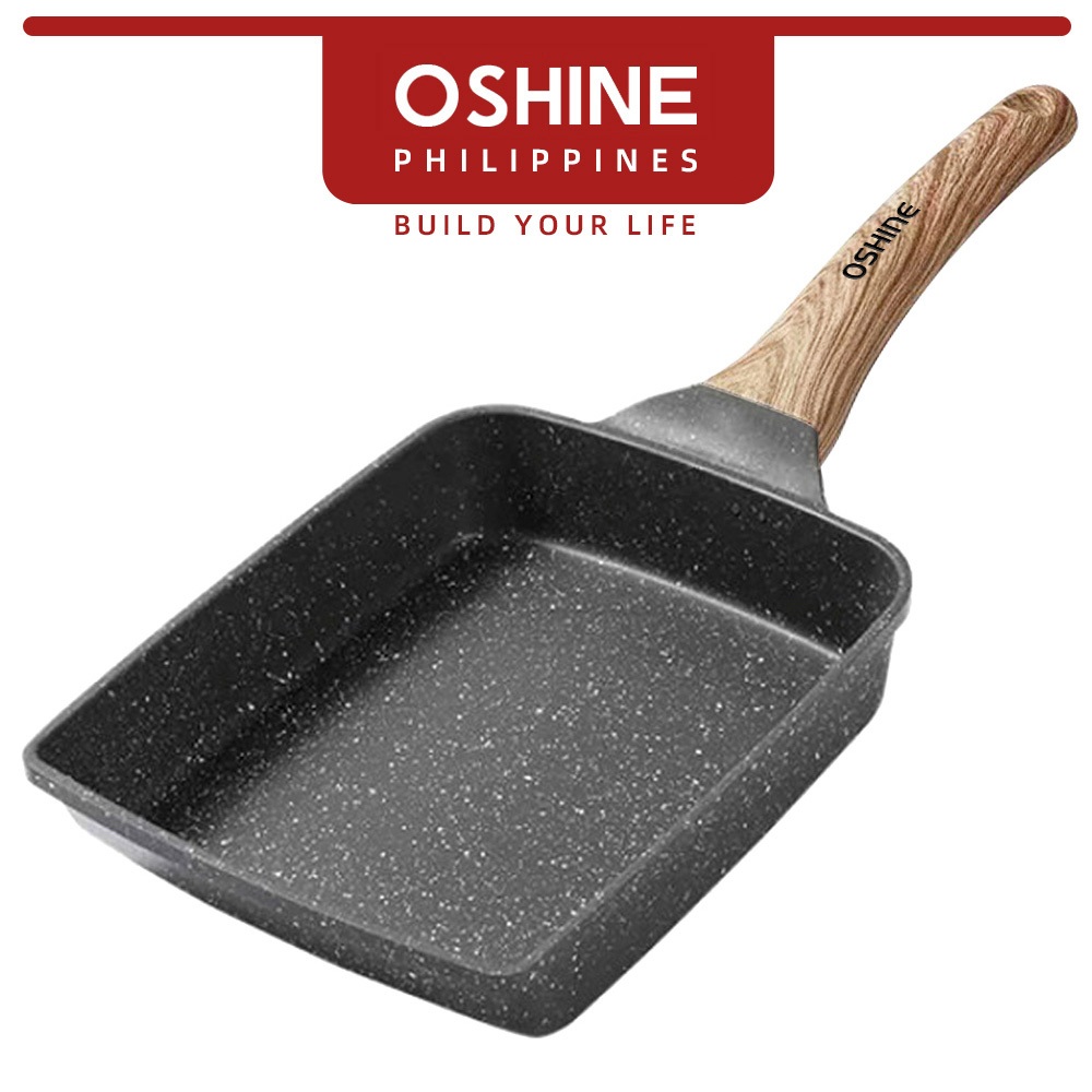 OShine Non Stick Tamagoyaki Pan Kawali Flat Frying Pan Cooking Egg For Induction Cooker & Gas Stove