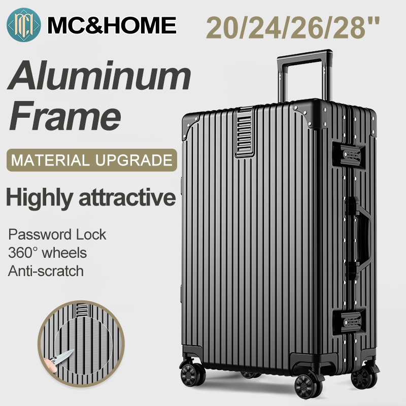 MC&HOME travel suitcase. Hard shell reinforced luggage. Anti-scratch combination lock suitcase
