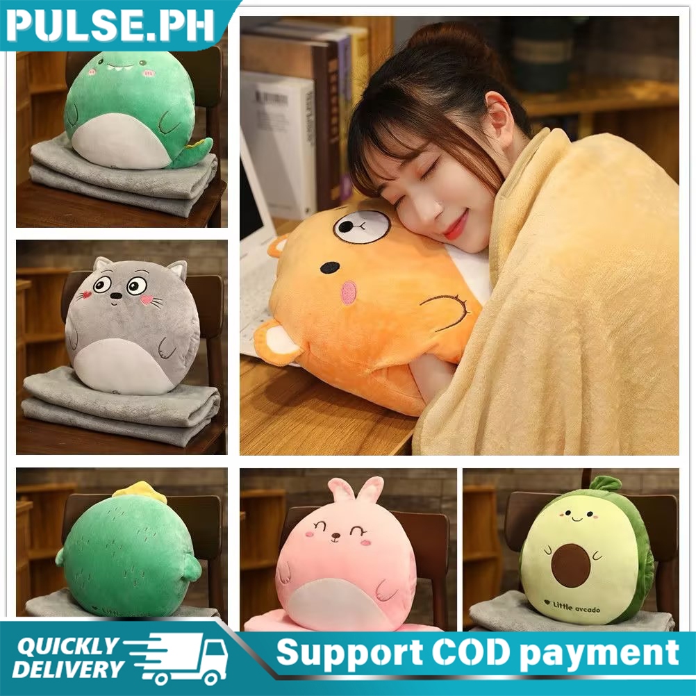 2-in-1 Plush Nap Pillow & Blanket Soft for Office & Car Use Portable & Easy Store