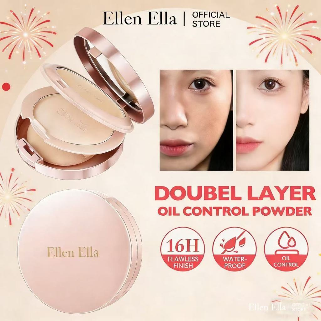 [100% Ori] Ellen Ella Compact Pressed Powder For Morena Fair Skin Tone Oil Control SPF25+ Concealing