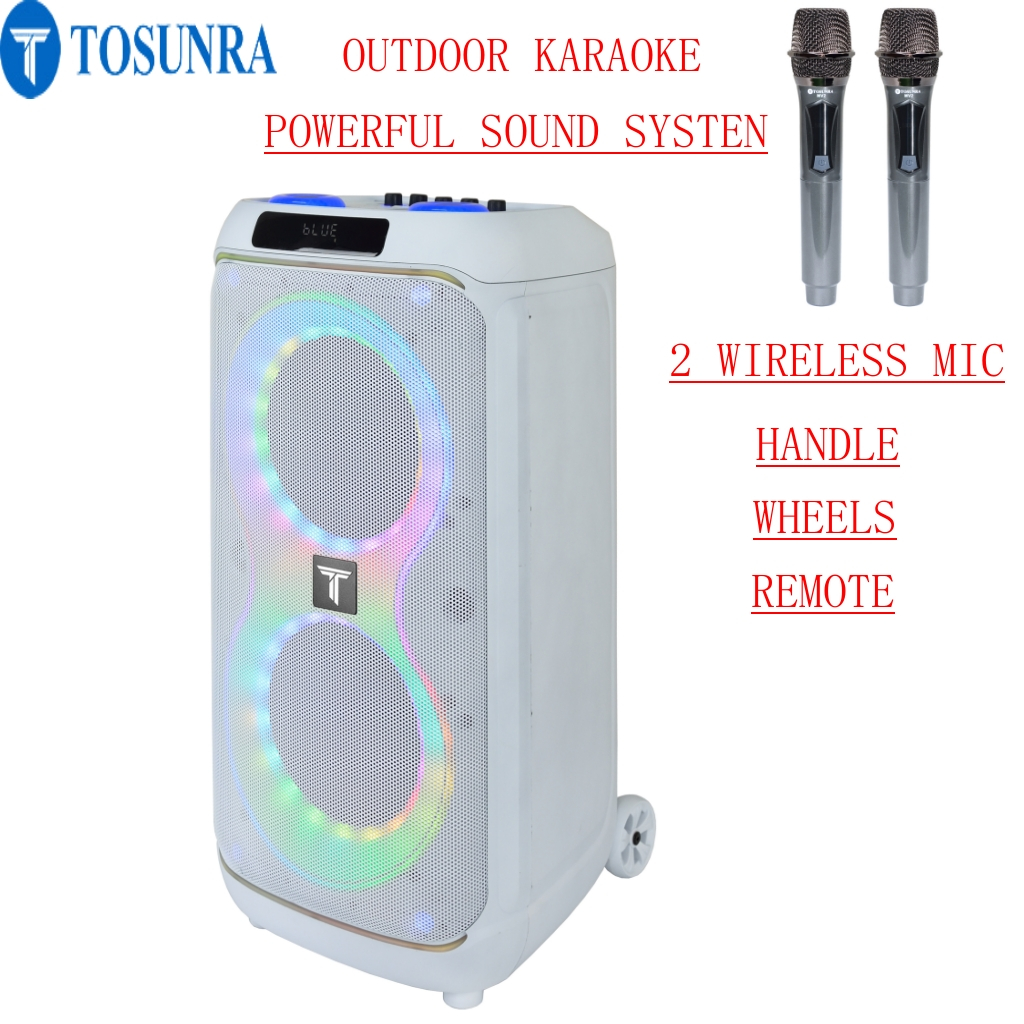 TOSUNRA PRO MAX BLUETOOTH SPEAKER PARTY BOX 100W HIGH POWER 7200MAH BIG BETTERY HIFI WHITE COLOR