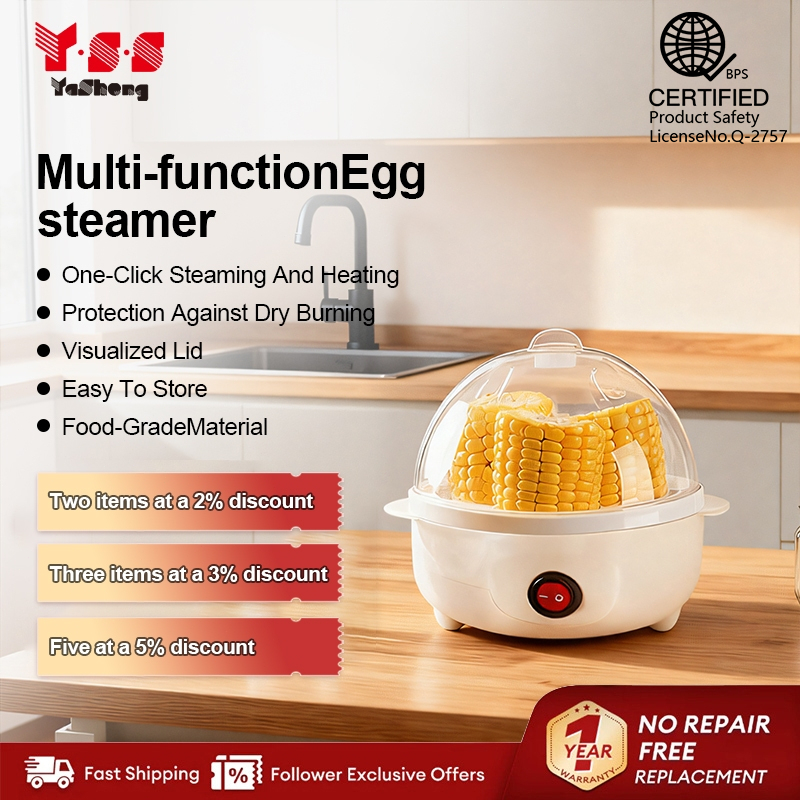 Y·S·S Breakfast Cooking Egg Steamer Egg Cooker Breakfast Machine Electric Steamer for Siomai Siopao