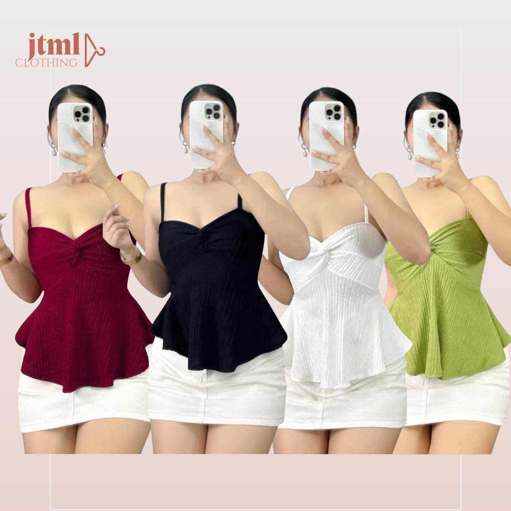 JT Matilda Sleeveless twisted summer Sando Spaghetti Top