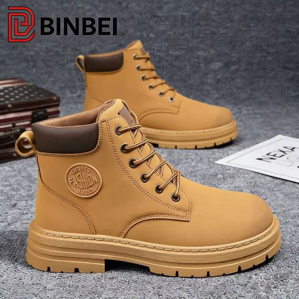 MR.BINBEITIME Men's High Top Work Boots School Fashion Casual Boots Shoes Ankle Boots