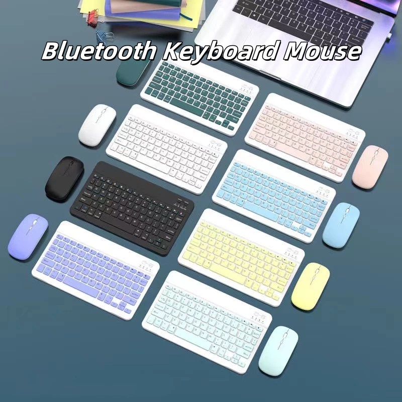 10in Wireless Keyboard Mouse Mini Bluetooth Keyboard Mouse For Laptop Mobile Portable Keyboard Set