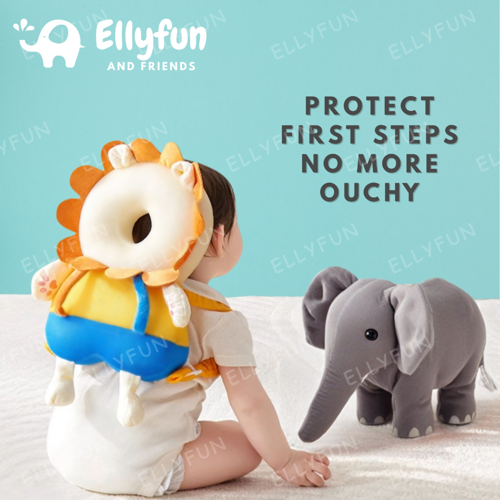 ELLYFUN Cute Baby Walking Anti Falling Pillow bag Toddler Head Protection Cushion Backpack Wear