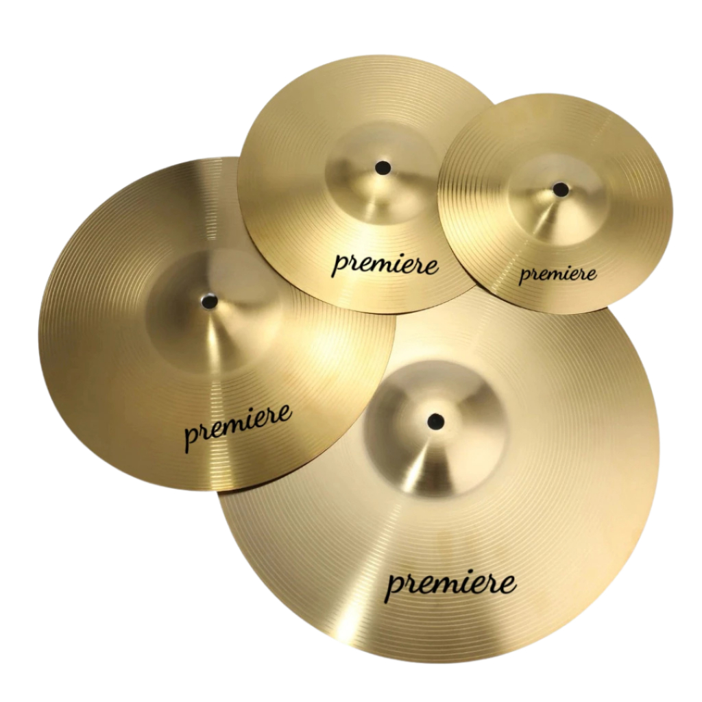 Premiere Brass Alloy Cymbals – 12"/14"/16"/18"/20" – Durable, Bright Tone – 1pc