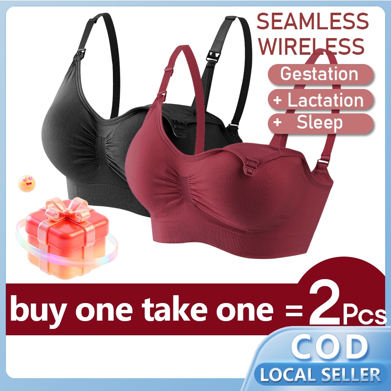 2PCS Nursing Bra for Pregnancy Mom Comfortable Breastfeeding Bras Maternity Underwear PlusSize S-3XL
