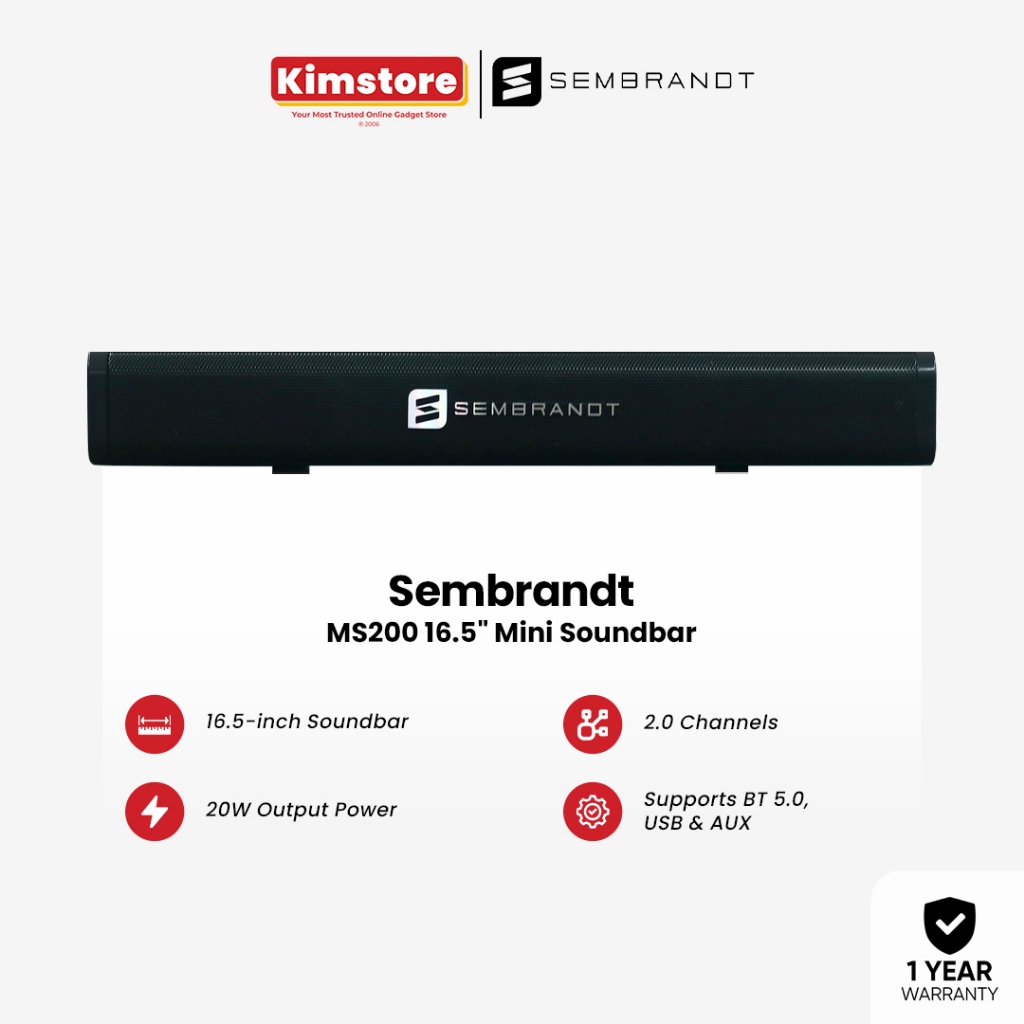 Sembrandt Ms200 16.5 Inch Mini Soundbar