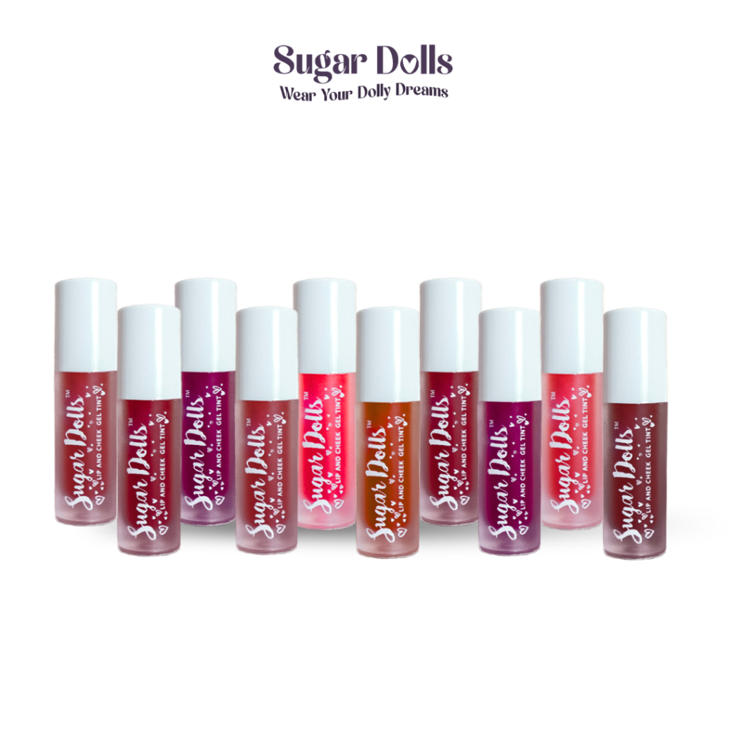 Sugar Dolls Lip & Cheek Gel Tint The Original Long Lasting, Pigmented, Lightweight, Makeup, Glossy