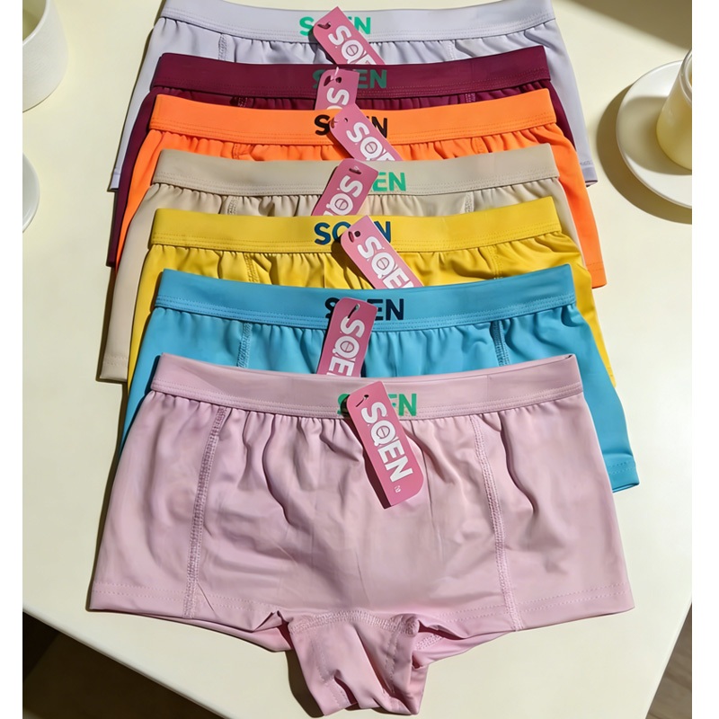 6pcs/12pcs Women's Mid-Waist Boxer Shorts Breathable Soft Simple Daily Underwear