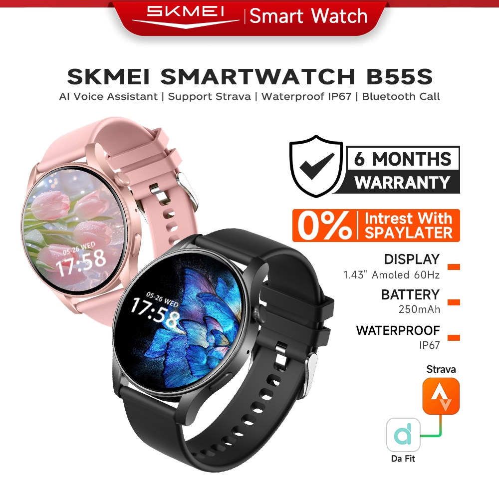SKMEI B55S Amoled Smart Watch GPS Sports HeartRate Blood Detection Bluetooth IP67Waterproof Watch
