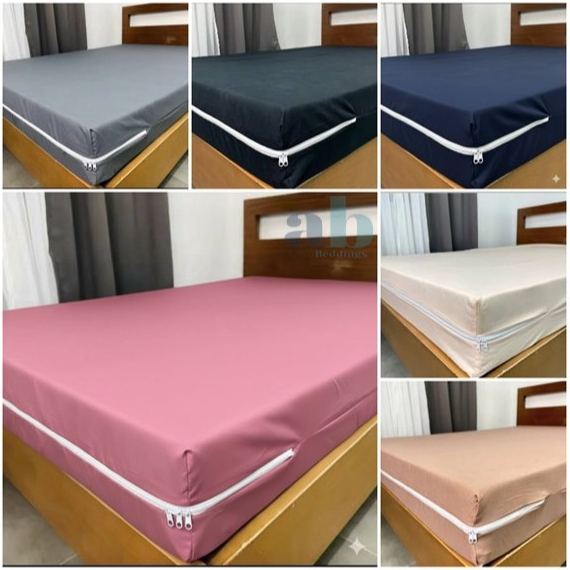 2,3 and 4 Inches Foam/Mattress Cover Plain Color with Long Zipper – Canadian Cotton