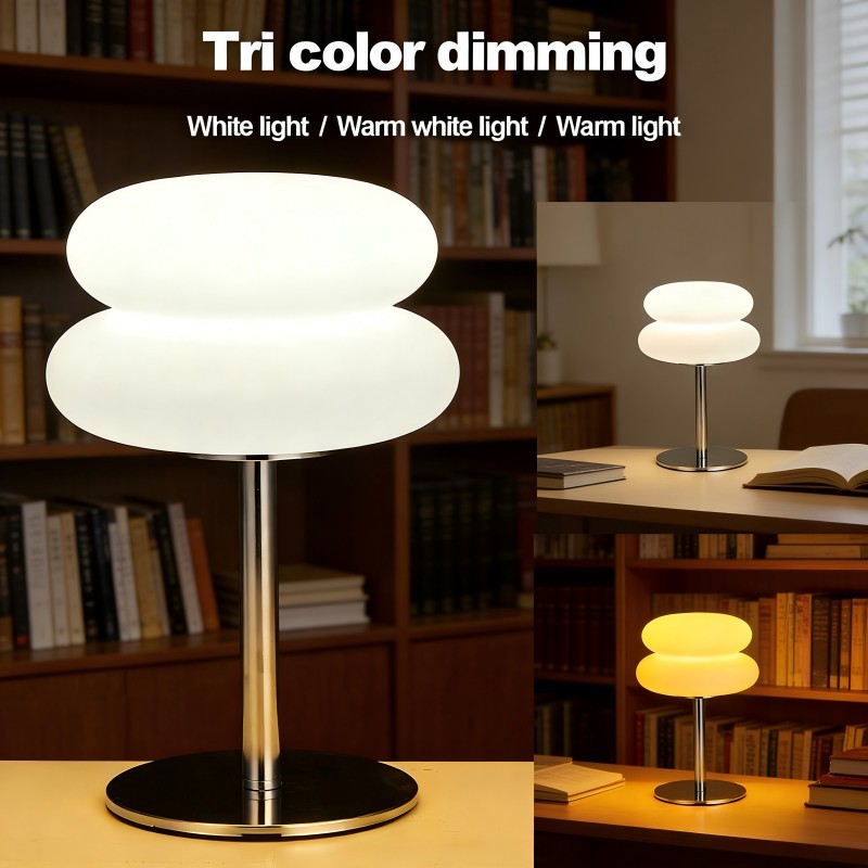 Bedroom Decorative Lamp LED Mushroom Table Lamp USB Tri Color 9-level Brightness Dimming Table Lamp
