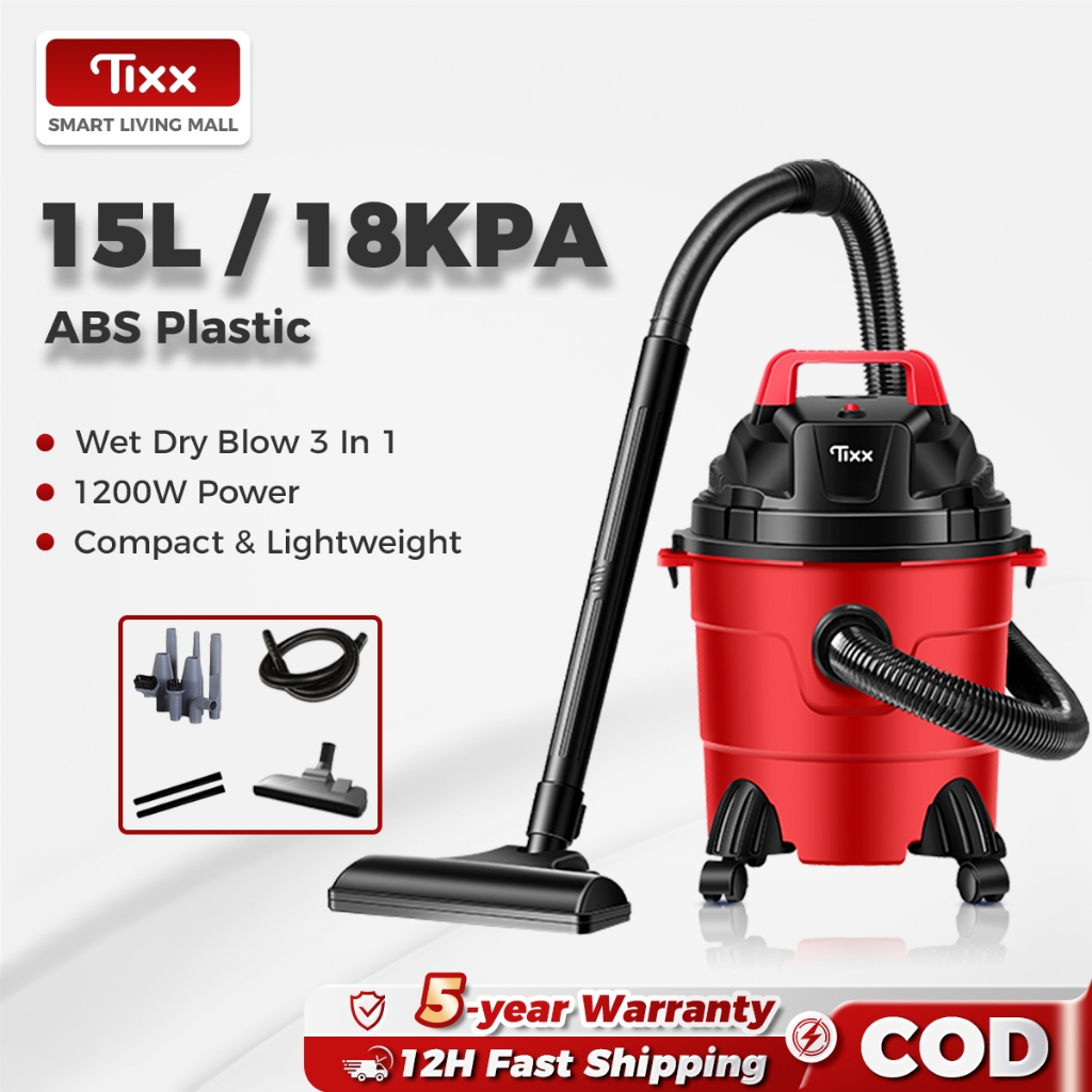 Tixx 18000Pa Vacuum Cleaner for Home Wet and Dry Blow 3 In 1 Dust Mite for Bed Sofa Car Floor 15/18L